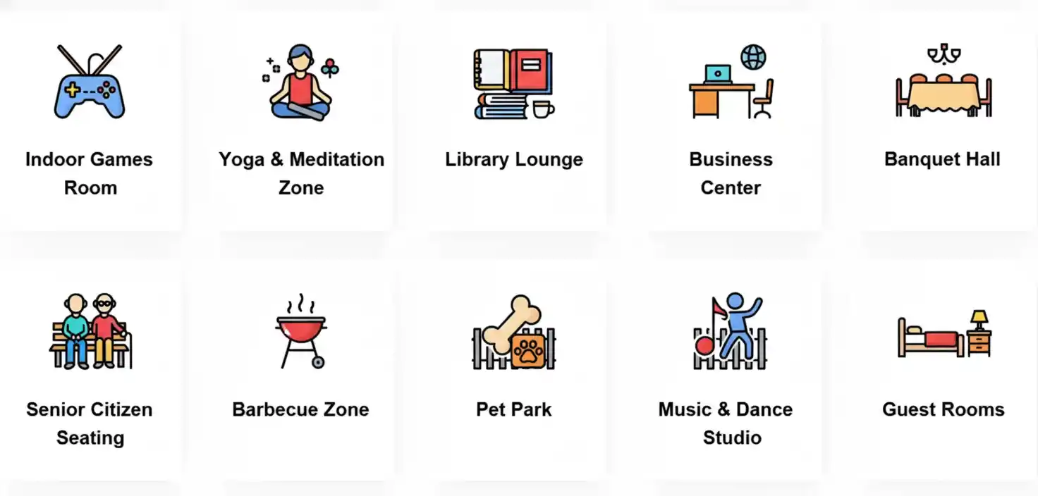 Clubhouse, Pool & Sports At Adarsh Parkland Phase 2